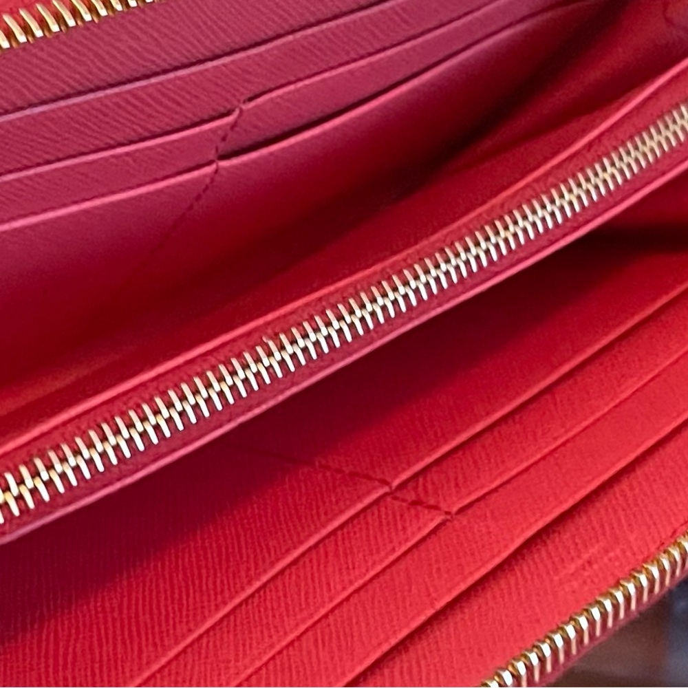 COA🍓PRADA🍓Strawberry🍓Saffiano Leather Bow Continental Wallet - Picture 3 of 8